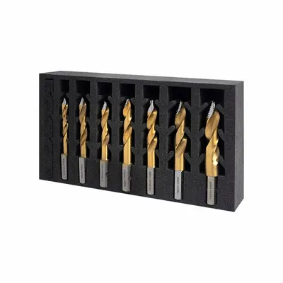 HOLEMAKER TECHNOLOGY Drill Bit Set: 7 Pc, 6.8 mm to 14 mm, 135° TurboTip Point - VersaDrive TurboTip Impact Drill Bit Sets
