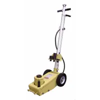 Steel-bodied truck axle jack with 22-ton load capacity. Trigger-operated air/mechanical lifting actuator for controlled lifting. Used for raising heavy commercial vehicles and equipment during maintenance and repair in workshops and fleet service bays