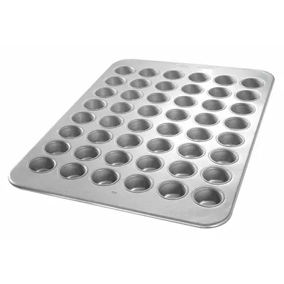 CHICAGO METALLIC 48-Slot Mini Muffin Pan, Aluminized Steel, 26 ga, 17 7/8 in - Cupcake & Muffin Pans