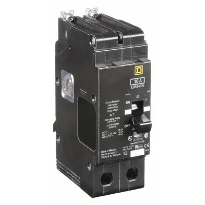 SQUARE D Miniature Circuit Breaker: 30 A, 277/480V AC, Single Phase, 18kA at 277/480V AC - EDB & EGB Series, Bolt-On Square D Miniature Circuit Breakers