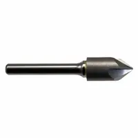 General-purpose three-flute countersink for creating 82° conical recesses in drilled holes. Suitable for use on ferrous and non-ferrous materials in machining, fabrication, and assembly operations. Features a 1/4 in body diameter and carbide construction