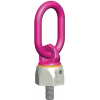 RUD CHAIN Hoist Ring: Pivot/Swivel, Steel w/Pink Powder-Coated Bail, M8-1.25, Max. 660 lb, Lifting (MPN 7103720)
