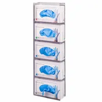 POLTEX Glove Box Holder: PETG, 9 1/4 in Overall Wd, 28 7/8 in Overall Ht, 3 7/8 in Overall Dp, Wall (MPN 5GBST-W)