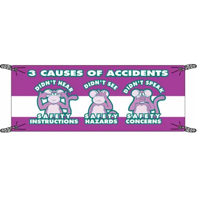 BRADY 106312 Didn't Hear Safety Instruction Didn't See Safety - Didn't Hear Safety Instruction Didn't See Safety Hazards Didn't Speak Safety Concerns Banners