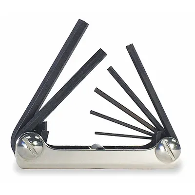 EKLIND Hex Key Set: 1 - 5 Pieces, Fold-Up Hex, Folding, Metric, Std End, Short - Folding Key Sets
