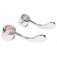 Zinc wristblade handle with chrome finish for commercial bathroom sink faucets in the Gerber Classics series. Includes one screw. Compatible with T&S Brass fixtures. Controls hot and cold water flow