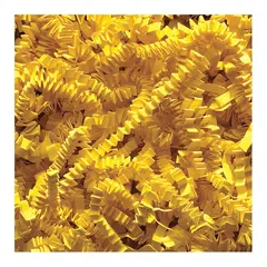 Yellow crinkle paper used as a loose-fill packing material for cushioning and void fill in shipping boxes. Suitable for protecting fragile items during transit and for decorative gift packaging. Total weight of 10 lb.