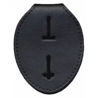 HEROS PRIDE Badge Holder: 3 in x 3 3/4 in, Black, Leather (MPN 9141T1)