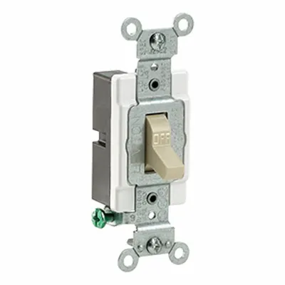 LEVITON Toggle Single-Pole, 15 Amp: Toggle Switch, Single Pole, Maintained, Ivory - Toggle Wall Switches