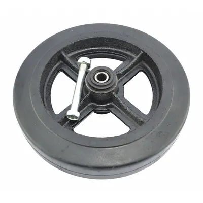 Dayton Rigid Caster: 750 lb Load Capacity, 10 in Overall Lg, 2 in Overall Wd, Rubber/Steel - Replacement Casters for Platform Trucks