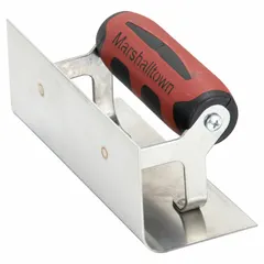 This step tool is designed for finishing inside corners in drywall, plaster, and stucco applications. It features a 6-inch stainless steel blade with a 2 1/2-inch width and a DuraSoft handle for improved grip and comfort during use.