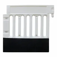 APPROVED VENDOR Pedestrian Barricade, 38 in H, 3 9/16 ft L, 15 1/4 in W, White, Self-Weighted Base, Non-Interlocking, ADA Compliant