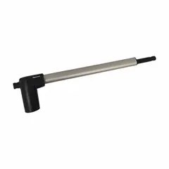 This ALCO high/low actuator is a plastic, black component designed for use with Joerns Care Ultra Care XT healthcare beds. It enables height adjustment of the bed for patient comfort and caregiver access. The actuator is part of the bed's lifting mechanism.