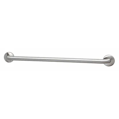 BRADLEY Wall Grab Bar: Straight, 12 in Lg, 1 1/4 in Dia, Stainless Steel, Textured - Standard Grab Bars