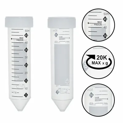 OEM Approved Vendor 50 mL Polypropylene Centrifuge Tube with Flat Screw Cap - Plastic Centrifuge Tubes