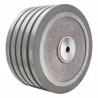 This wheel features a polyurethane tread on a steel core with an UltraGlide tread shape, rated for 6,500 lb. It is suited for heavy-duty industrial applications such as material handling carts, tow-line systems, and large equipment dollies, providing smooth rolling and floor protection under extreme loads