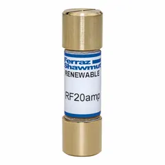 Class H fast-acting cylindrical fuse rated 20 A and 250 V AC. Non-indicating design for overcurrent protection in industrial electrical circuits, including motors, transformers, and control panels.