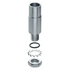 Threaded mount adapter for installing KombiSIGN 71/72 modular tower lights onto panels or enclosures. Overall height 3 1/4 in. Silver finish. Screw-type connection.
