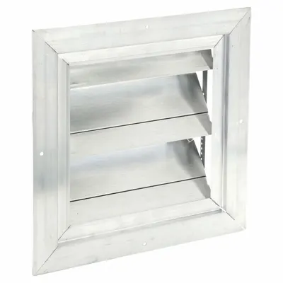 Dayton 13 3/4 in H x 13 3/4 in W Single Panel Flat Blade - Wall-Mount Backdraft Dampers