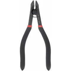 This steel tool is used to spread and clean battery terminals. It helps remove corrosion and ensure secure electrical connections on lead-acid batteries in vehicle maintenance and industrial settings.
