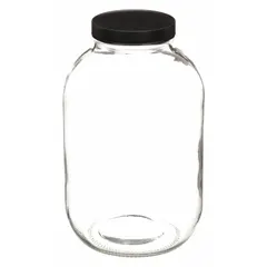 Clear Wide Mouth Round Glass Lab Bottles, 89-400, Colorless, 4 Pack