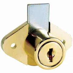 This deadbolt lock is designed for securing cabinets and drawers in commercial and institutional environments. It features a vertical diamond type with a body height of 1 27/64 in and a body width of 2 1/8 in. The lock is keyed alike for consistent access control across multiple units.