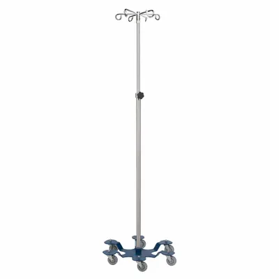 BLICKMAN 1370-6 Stainless Steel IV Pole with 6 Hooks - Standard IV Poles