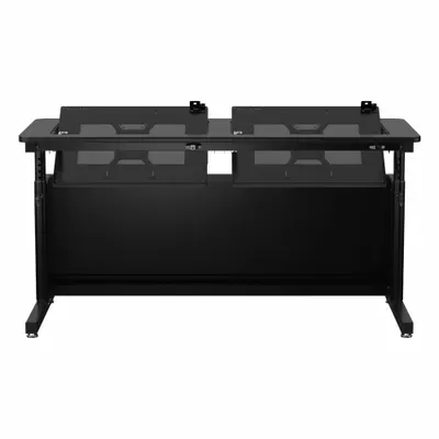 VERSADESK Standing Desk: Black, Wood, 60 in Overall Wd, 24 in Overall Dp - Manual Adjustable-Height Desks