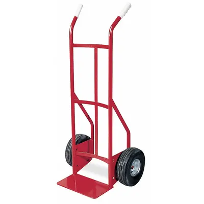 Dayton General Purpose Hand Truck: 650 lb, Dual-Handle Handle, Red, Steel, Pneumatic - General Purpose Hand Trucks