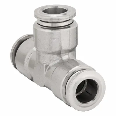 AIGNEP USA Stainless Steel Tube Fitting, Tee, 8 mm OD, 45 mm Overall Length - Stainless Steel Tube Fittings