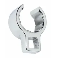 Chrome-finished alloy steel crowfoot wrench for tightening or loosening flare nuts on hydraulic, fuel, and brake lines. Features a 1/2 in drive size, 1 7/8 in head size, and 12 points. Suitable for automotive and industrial applications