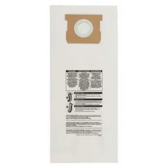 This SHOP-VAC vacuum bag is a dry pickup, paper, 1-ply replacement bag for Shop-Vac brand vacuums. It is designed for standard-duty collection of dry debris such as dust and dirt in workshops, construction sites, and general maintenance tasks.