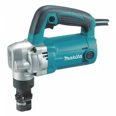 Corded nibbler with 6.2 A motor, 50/60 Hz operation, and 10 ga steel cutting capacity. Features a 4 3/4 in minimum cutting radius for tight curves. Used for cutting sheet metal in HVAC ductwork, roofing, and metal fabrication.