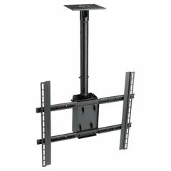 Steel ceiling mount with black powder-coated finish for flat-panel displays. Accommodates screens 37 to 90 inches, supports up to 180 lb, and provides full-motion articulation. Includes mounting hardware.