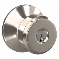 SCHLAGE RESIDENTIAL Door Lockset: Office Knob Locksets, Nickel (MPN F51A BWE 618)