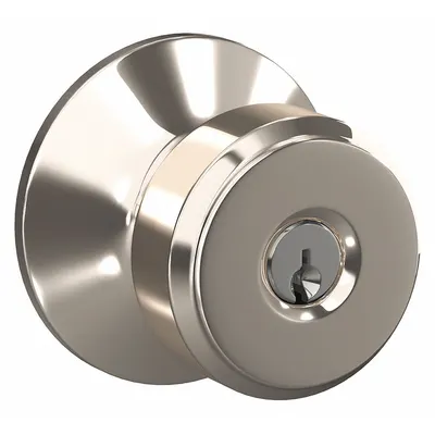SCHLAGE RESIDENTIAL F51A BWE 618 Bowery Office Knob Lockset, Nickel - Office Knob Locksets