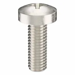 M5x0.80 thread, 14 mm length, 316 stainless steel, plain finish, pan head, Phillips drive with #2 drive size. Supplied in a 25-pack. Suitable for fastening in corrosive or high-moisture environments such as marine, chemical processing, and food equipment.