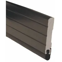 This metal leaf weatherstripping is 7 ft long, 1-3/4 in wide, and 1/4 in high. It features an aluminum flange and a TPE (thermoplastic elastomer) insert. Used to seal gaps around doors, it helps block drafts, moisture, and dust in commercial and industrial facilities