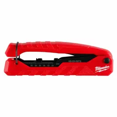 This coax crimper is designed for installing BNC, F-Type, and RCA compression connectors onto coaxial cables. It features a universal plunger for compatibility with various connector brands. Overall length is 4 3/4 inches. Suitable for applications such as CCTV, satellite, and audio/video installations.