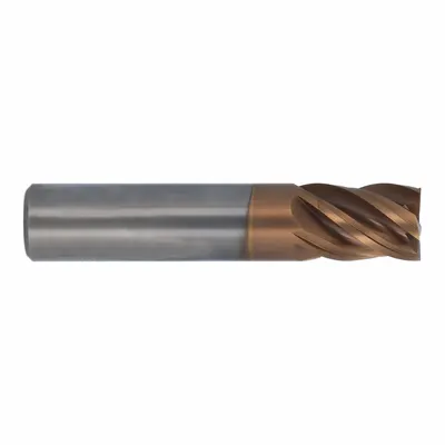 CLEVELAND Square End Mill: Carbide, T-Max Coated, 5 Flute, 3/16" Mill Dia, 3/8" LOC - Fast-Cutting Carbide Square End Mills for Stainless Steel & Super Alloys