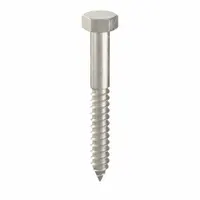 Hex Head Lag Screw: 1/2 in Size, 4 in Lg, Stainless Steel, NL-19, 5 PK (MPN FBLB124P5)