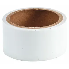 Solid white glow-in-the-dark floor marking tape with polyester backing. Measures 2 inches wide by 15 feet long, 8 mil thick. No printed legend. Used for marking pathways, exits, and hazards in low-light conditions to aid emergency egress.
