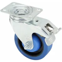 APPROVED VENDOR Plate Caster: Debris-Resistant, Swivel, Rubber, 4 in Wheel Dia, 1 1/4 in Wheel Wd (MPN L-POEV 102KA-12-FI-SB)