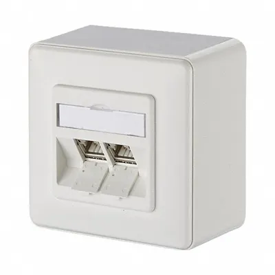 METZ CONNECT Wall Outlet: AP, GD-Zn (Zinc Die-Cast), IDC Connection x RJ45 - Voice & Data Housings, Panels & Connector Components
