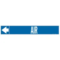 Pipe Marker: Air, Blue, White, Fits 1 1/2 to 2 in Pipe O.D., 25 Pipe Markers, With Arrows (MPN 20401)