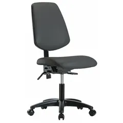 Approved Vendor Vinyl Lab Chair, Armless, Gray, Nylon Base, Height Range 19-24 in