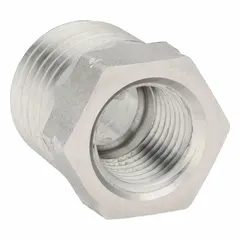 This high pressure precision pipe fitting features a 1/8 in x 1/4 in Female NPT Threaded x Male NPT Threaded configuration. Rated at 2,176 psi, it is suitable for connecting or extending metal piping in industrial fluid and pneumatic systems.