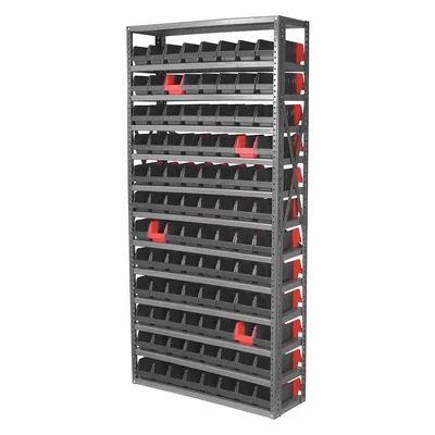 AKRO-MILS Metal Stationary Bin Shelving with Open-Front Bins