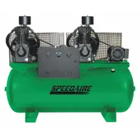 SPEEDAIRE Electric Air Compressor: 7.5 hp, 2 Stage, Horizontal, 120 gal, 50.2 cfm, 175 psi