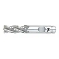This OSG square end mill is made of cobalt steel with 6 flutes, a 1-inch mill diameter, 1-7/8-inch length of cut, and 4-1/8-inch overall length. It is designed for general-purpose milling operations, including finishing and semi-finishing cuts on materials such as steel and stainless steel. Typical applications include mold and die work and general machining
